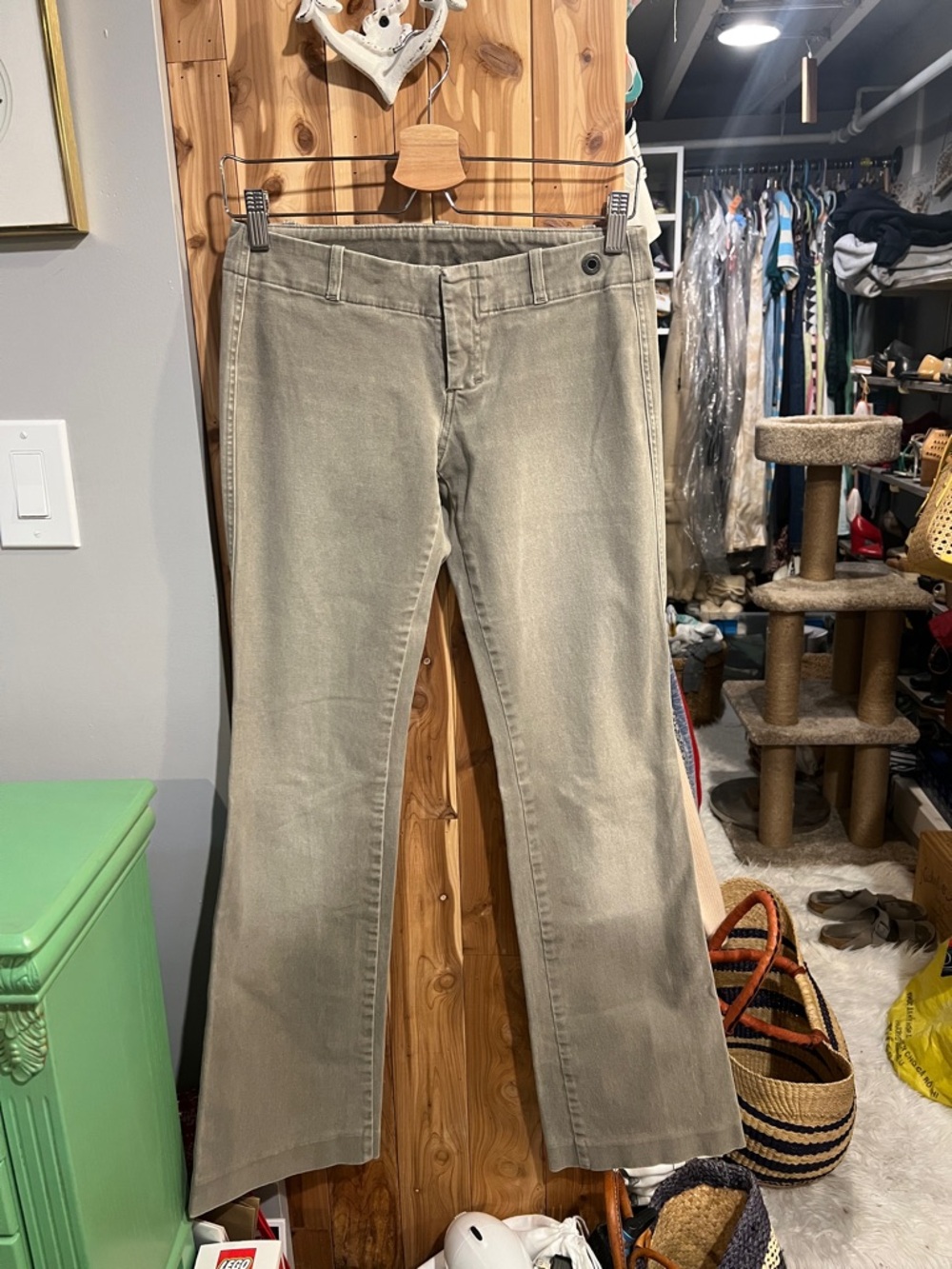 Diesel Low-Rise Flared Pants - Light Green